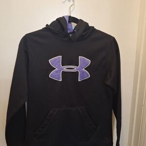 Under Armour Black Hoodie with Purple Logo